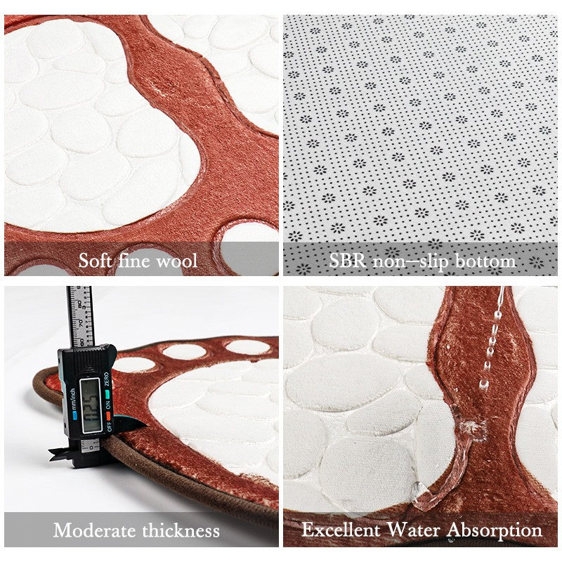 Alfombra de baño de espuma viscoelástica con huella de perro, antideslizante, absorbente, lavable a máquina, para interior, baño, cocina, dormitorio
