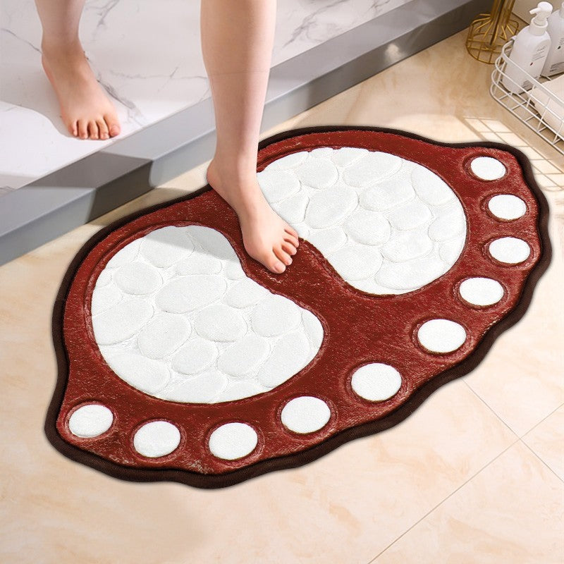 Alfombra de baño de espuma viscoelástica con huella de perro, antideslizante, absorbente, lavable a máquina, para interior, baño, cocina, dormitorio
