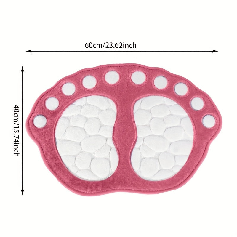 Alfombra de baño de espuma viscoelástica con huella de perro, antideslizante, absorbente, lavable a máquina, para interior, baño, cocina, dormitorio