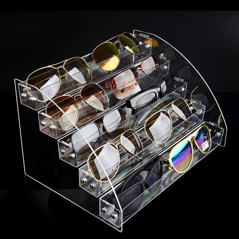 Akril quyoshdan va ko'zoynaklar uchun tashkil etuvchi va ko'zoynaklar uchun ko'rsatish standi, tishli qutichali