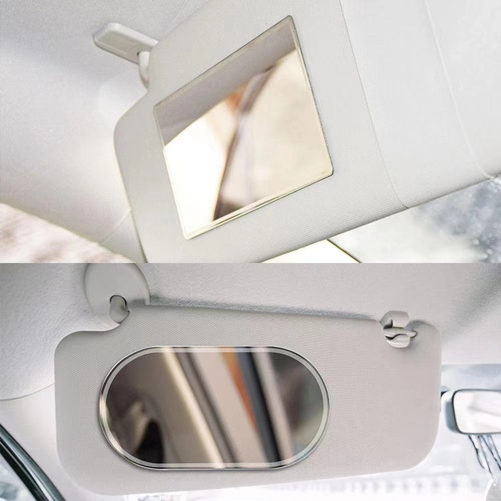 Universal zanglamas po'latdan yasalgan avtomobil quyosh nuri ko'zoynaklarining oynasi kosmetik makiyaj go'zallik uchun kompak