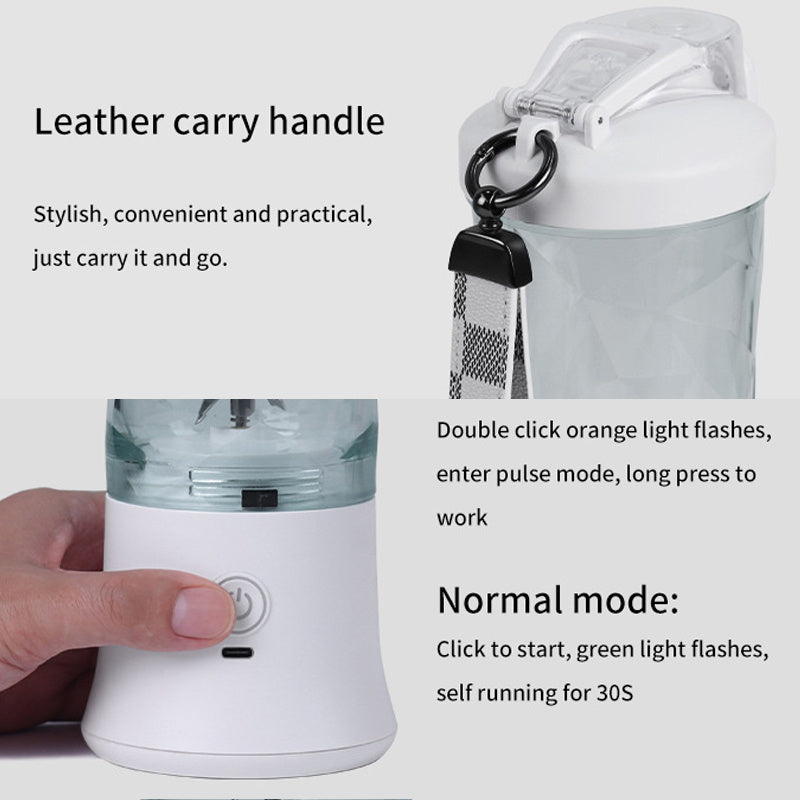 600ml Portable Blender for Smoothies and Shakes USB Rechargeable with 4000mAh Battery Easy-Clean Travel Cup