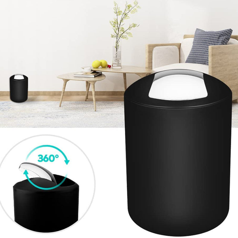 Набор пластиковых аксессуаров для ванной включает в себя диспенсер для мыла, держатель для зубных щеток, туалетную щетку, мусорное ведро, стакан и мыльницу.