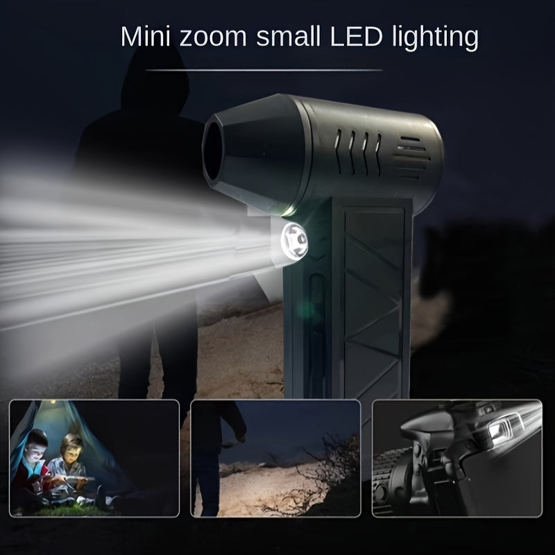 Portativ yuqori tezlikdagi turbo USB ventilyatori, 13000 RPM, changni olib tashlash, BBQ va elektron komponentlar uchun ideal. 5000mAh quvvatlanadigan litiy batareyasi, USB orqali zaryadlash, bosqichsiz tezlik xususiyatlariga ega.