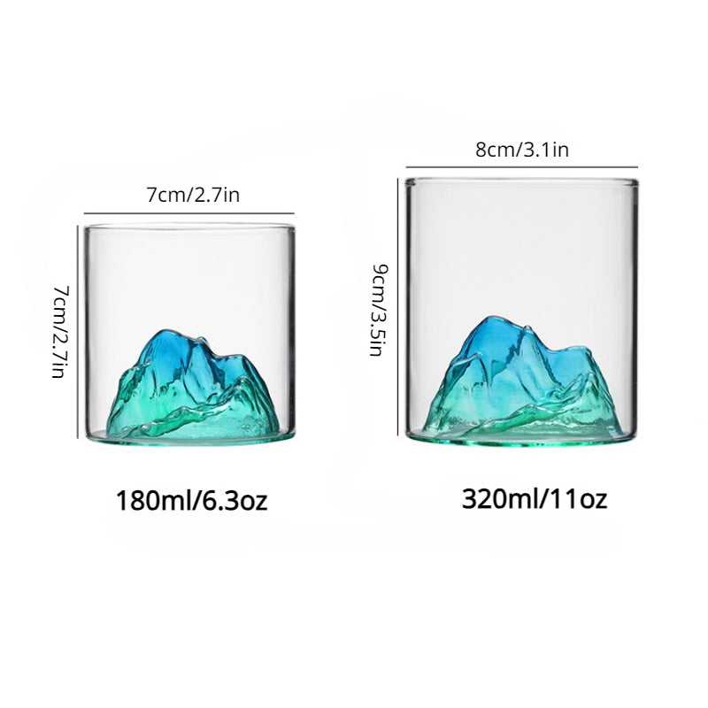 Glassware 1 Piece Mountain Pattern Glass Cup for Drinking Beverages All Seasons