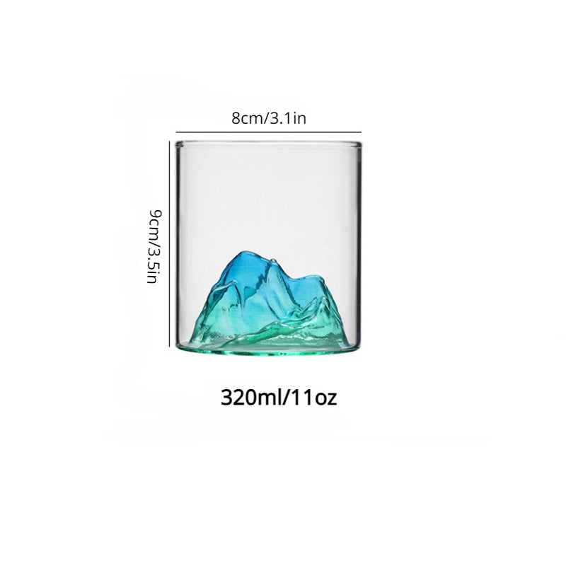 Glassware 1 Piece Mountain Pattern Glass Cup for Drinking Beverages All Seasons