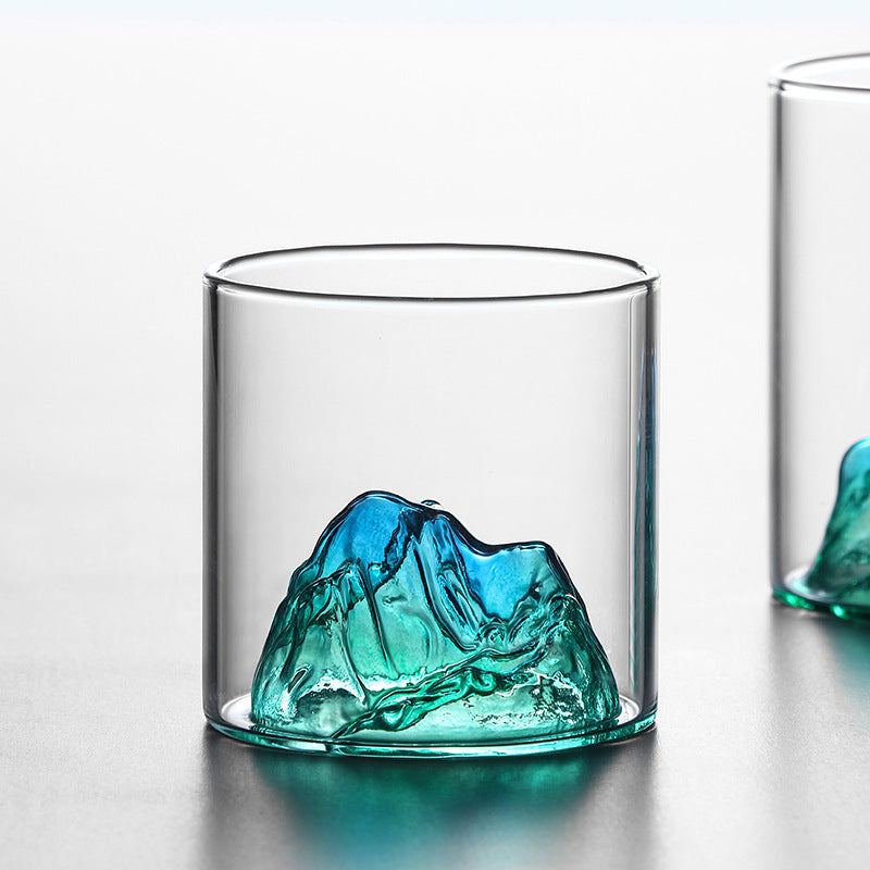 Glassware 1 Piece Mountain Pattern Glass Cup for Drinking Beverages All Seasons