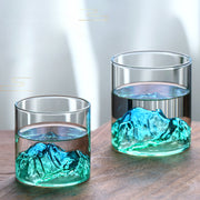 Glassware 1 Piece Mountain Pattern Glass Cup for Drinking Beverages All Seasons