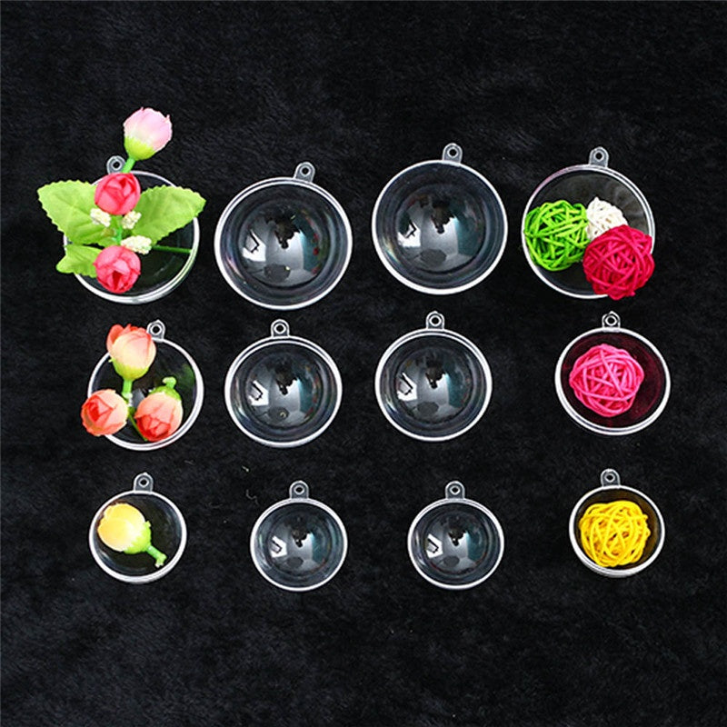 10 Clear Plastic Round Ball Christmas Tree Decorations for Party Wedding Home Decor