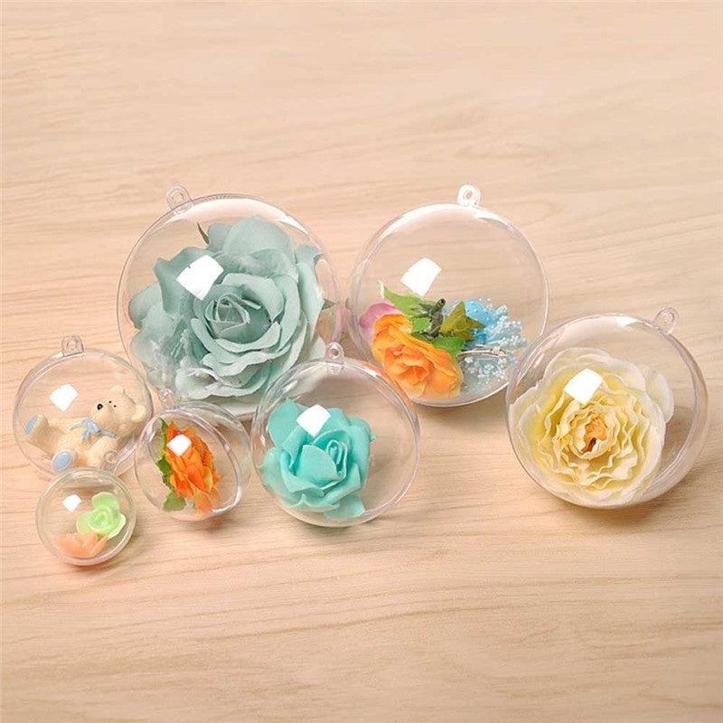 10 Clear Plastic Round Ball Christmas Tree Decorations for Party Wedding Home Decor