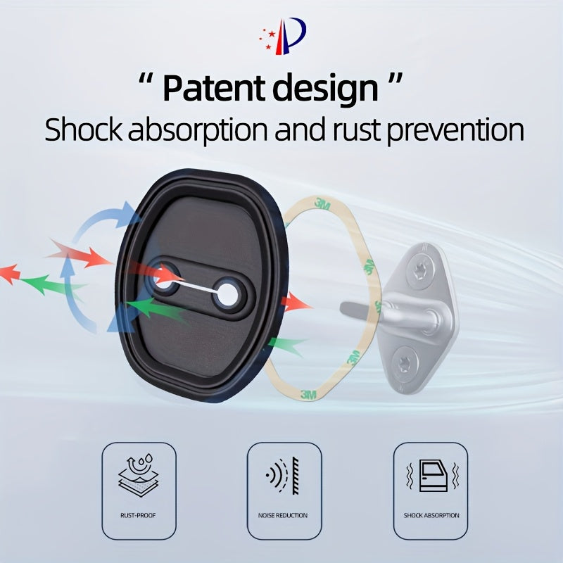 Car Door Lock Cover Silicone Protector Anti-Scratch Shock Absorb Buffer Kit