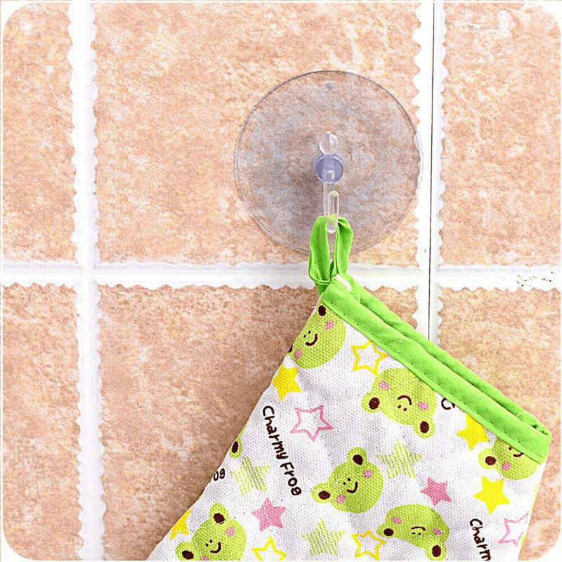 Set of 10 Suction Cup Hooks for Glass Windows Walls Kitchen Bathroom