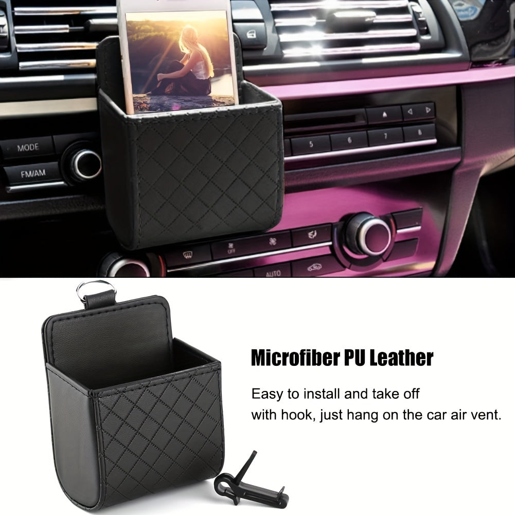 Car Car Air Vent Phone Holder Coin Storage Bag Organizer with Hook