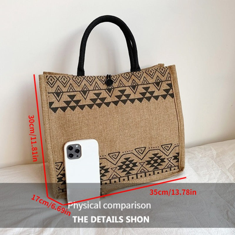 Canvas Tote Bag with Spacious Storage for Shopping and Mommy Duties