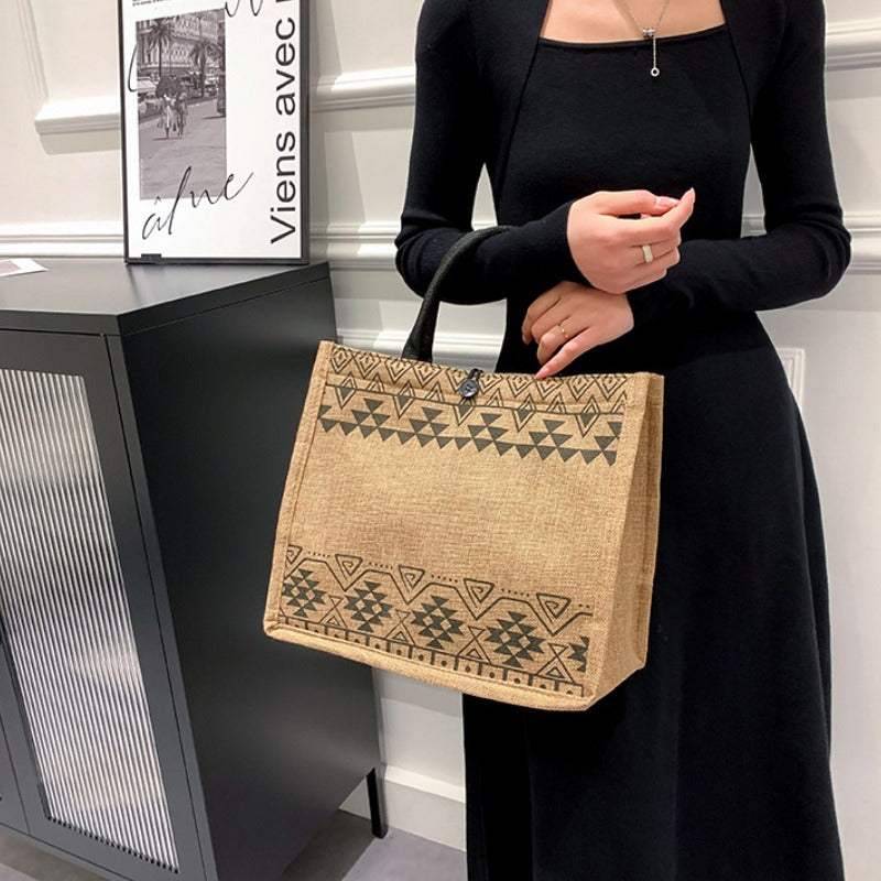 Canvas Tote Bag with Spacious Storage for Shopping and Mommy Duties