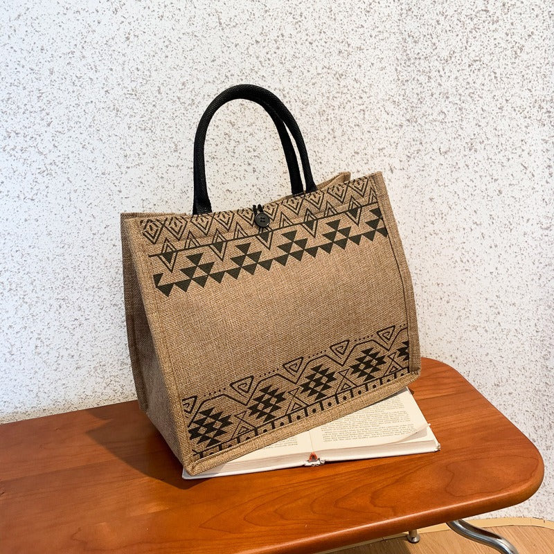 Canvas Tote Bag with Spacious Storage for Shopping and Mommy Duties