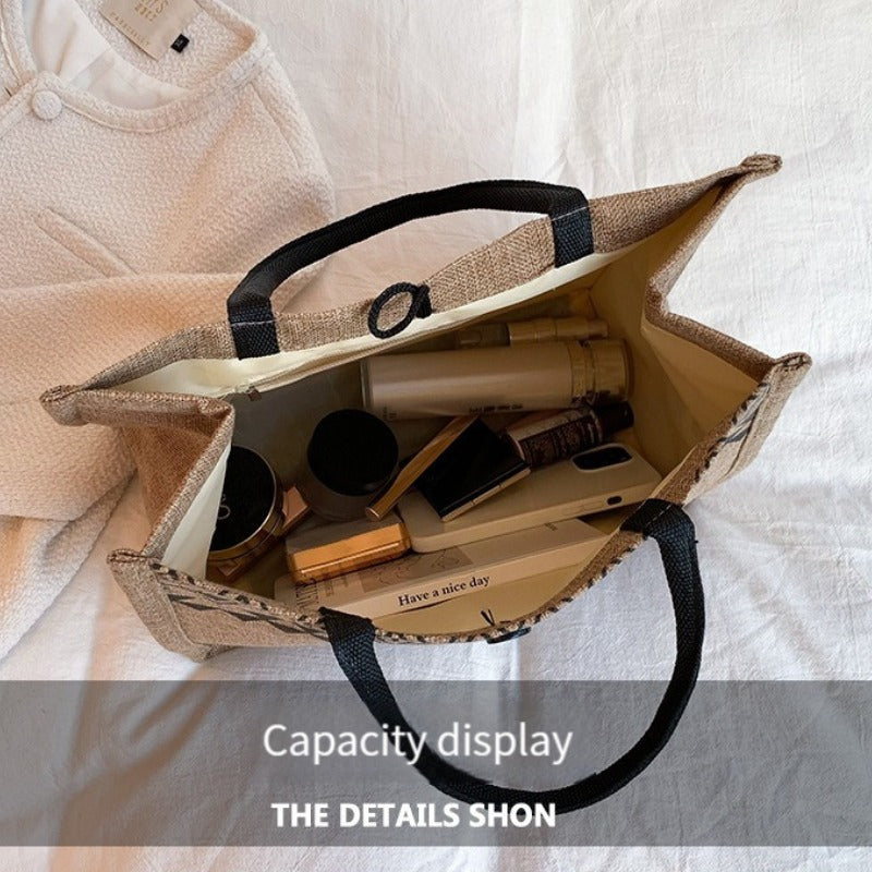 Canvas Tote Bag with Spacious Storage for Shopping and Mommy Duties