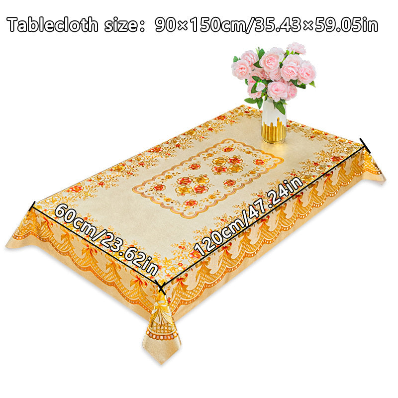 European-Style Waterproof Polyester Tablecloth for Picnic and Holiday Parties