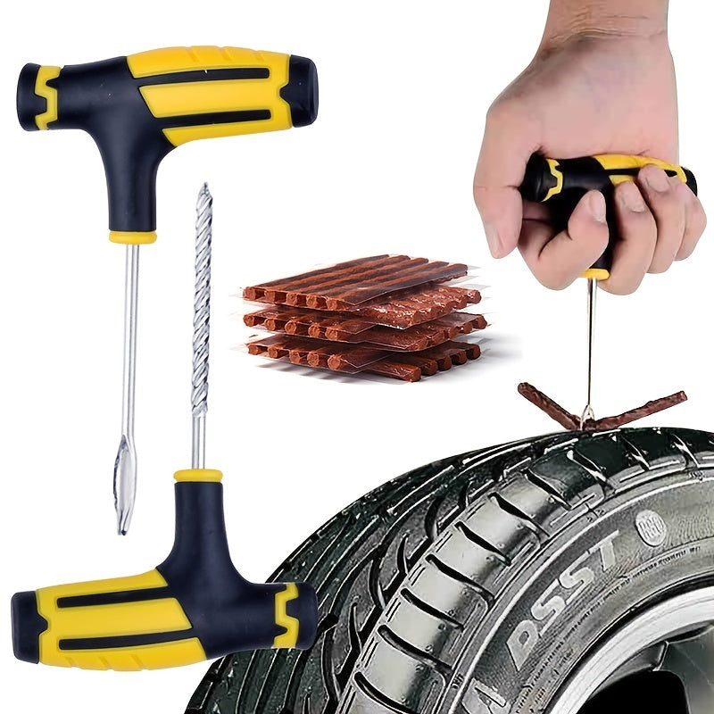 Complete Car And Motorcycle Tire Repair Kit Puncture Fix and Replacement