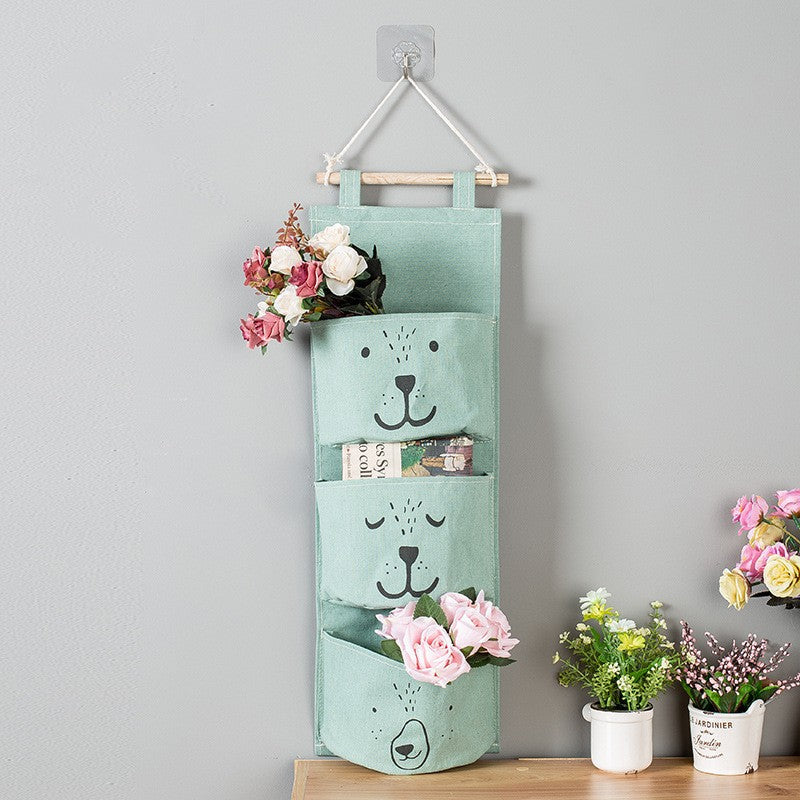 Hanging Storage Bag Wall Organizer Cartoon Pattern 60cm Tidy Small Items