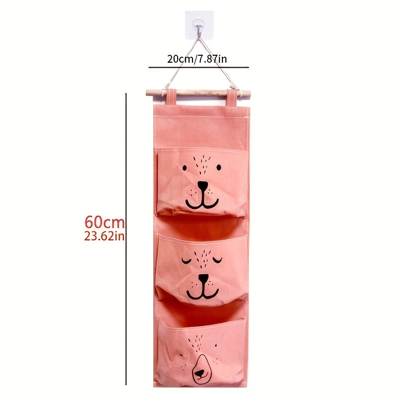 Hanging Storage Bag Wall Organizer Cartoon Pattern 60cm Tidy Small Items