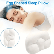 Memory Foam Nursing Pillow for Bed Support Egg Shaped White and Grey Ergonomic