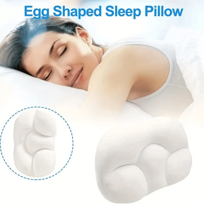 Memory Foam Nursing Pillow for Bed Support Egg Shaped White and Grey Ergonomic