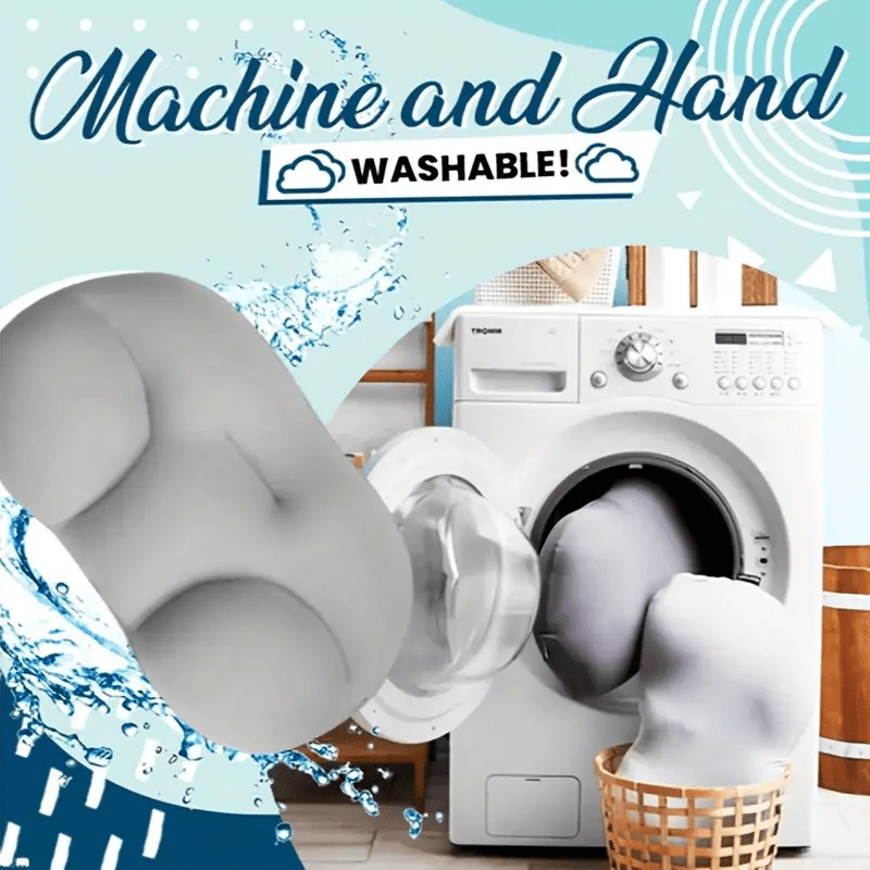 Memory Foam Nursing Pillow for Bed Support Egg Shaped White and Grey Ergonomic