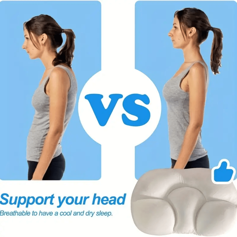 Memory Foam Nursing Pillow for Bed Support Egg Shaped White and Grey Ergonomic