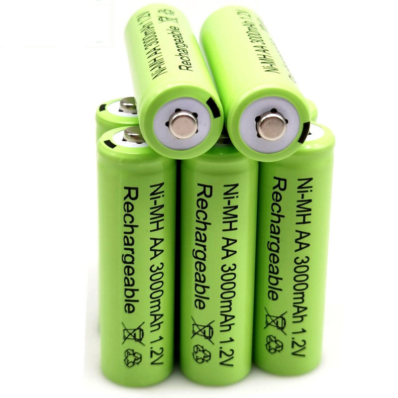 1.2V 3000mAh NiMH AA Rechargeable Battery for Toys Microphones MP3s Remote-Controlled Vehicles and LED Flashlights