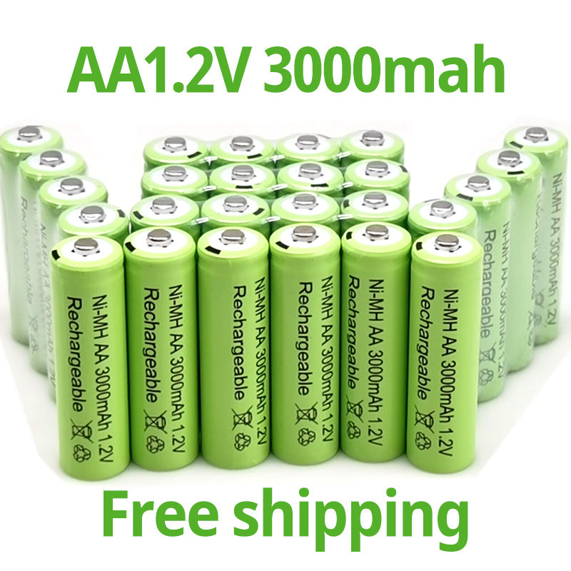 1.2V 3000mAh NiMH AA Rechargeable Battery for Toys Microphones MP3s Remote-Controlled Vehicles and LED Flashlights