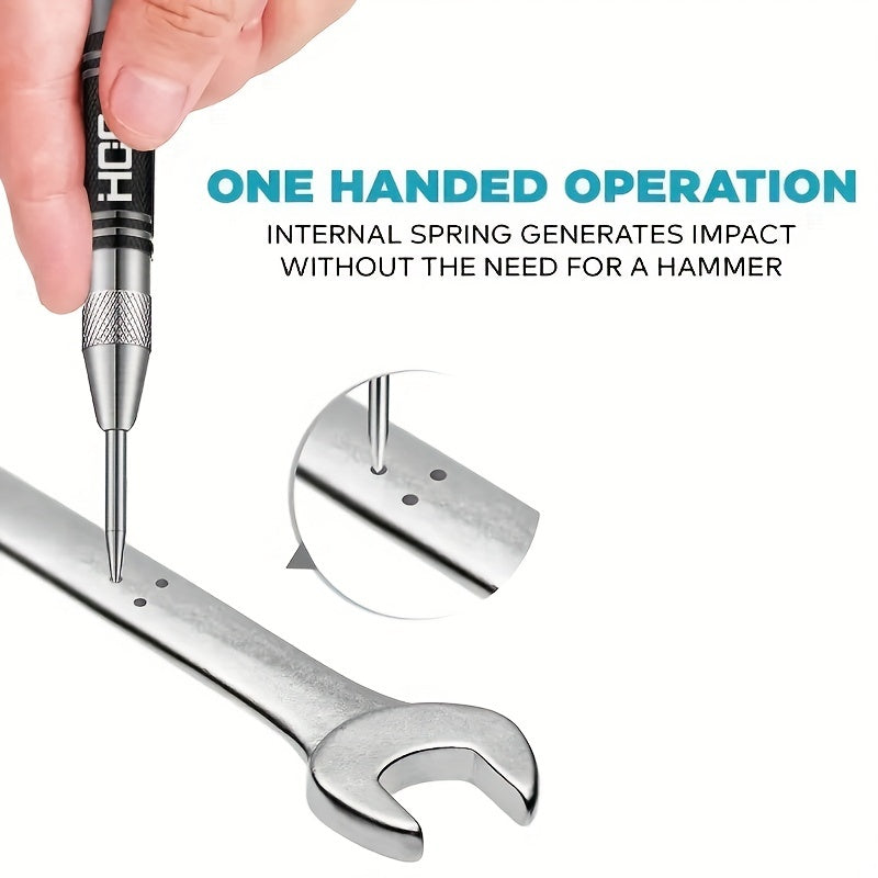 Adjustable Steel Automatic Center Punch for Wood and Metal Precise Marking