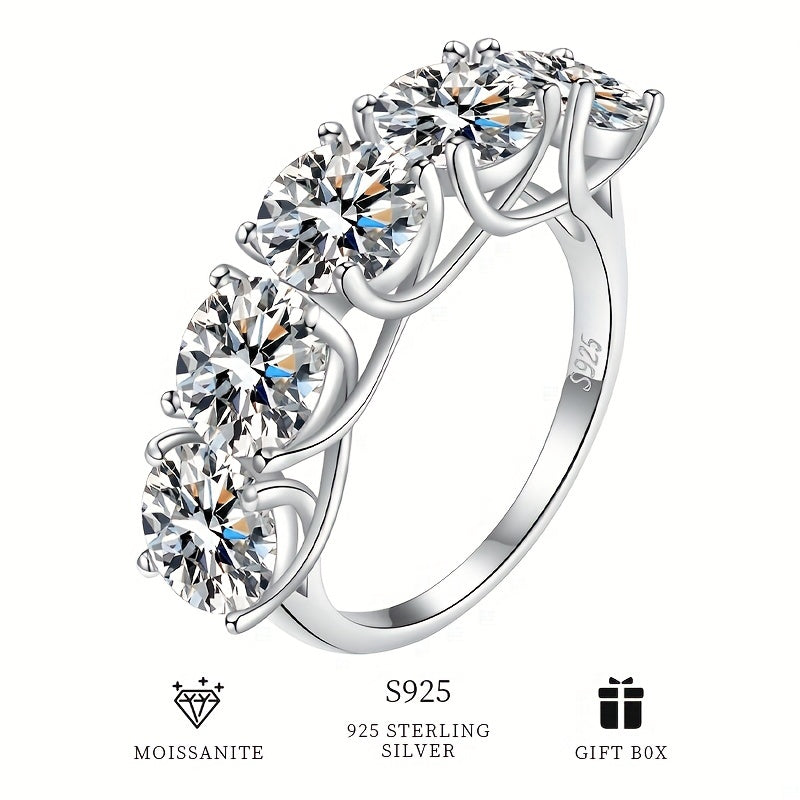 Sterling Silver Moissanite Promise Ring 0.5 Carat or 1 Carat Engagement Wedding Gift