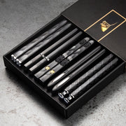 Black and Gold Chopsticks Set for Sushi and Asian Cuisine Giftware