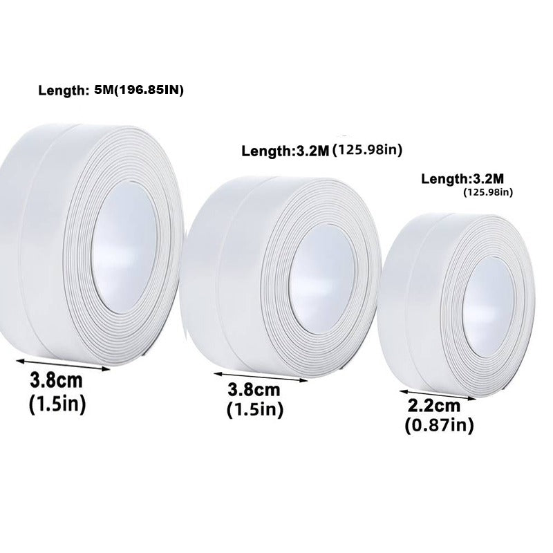 Suv o'tkazmaydigan O'z-o'zidan yopishadigan qoplama tasmasi - Oshxona va hammom uchun muhrlash tasmasi, namlikka qarshi turadi, namlikni to'xtatadi, suv o'tkazmaydigan muhr.