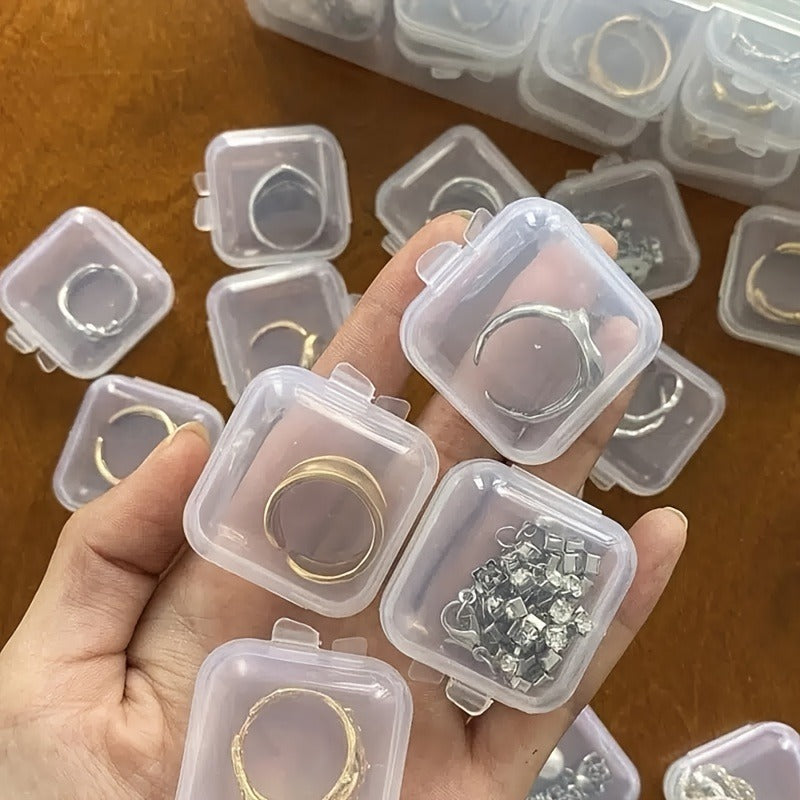 Mini Plastic Jewelry Organizer Box for Storage of Accessories and Hair Ties
