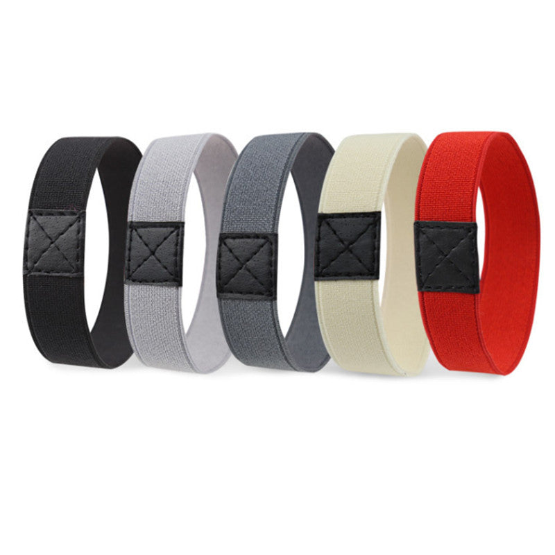 Women's High Elastic Shoe Straps 2pcs Flat Belts Solid Color No Tie