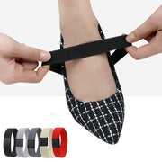 Women's High Elastic Shoe Straps 2pcs Flat Belts Solid Color No Tie