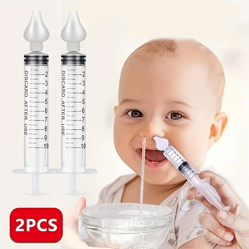 Set of 2 Baby Nasal Irrigation Kits with 10ml Syringe and Flushing Tool