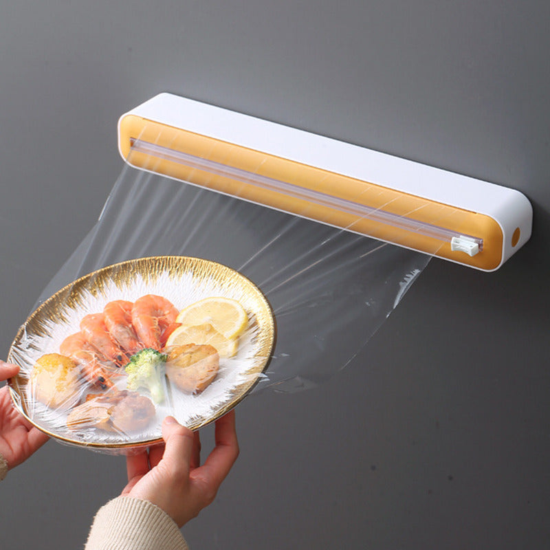 Food Film Dispenser with Cutter Storage Box for Aluminum Foil and Stretch Film