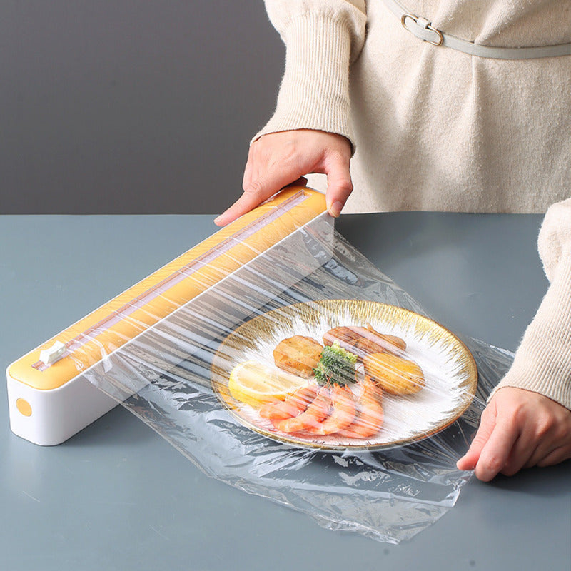 Food Film Dispenser with Cutter Storage Box for Aluminum Foil and Stretch Film
