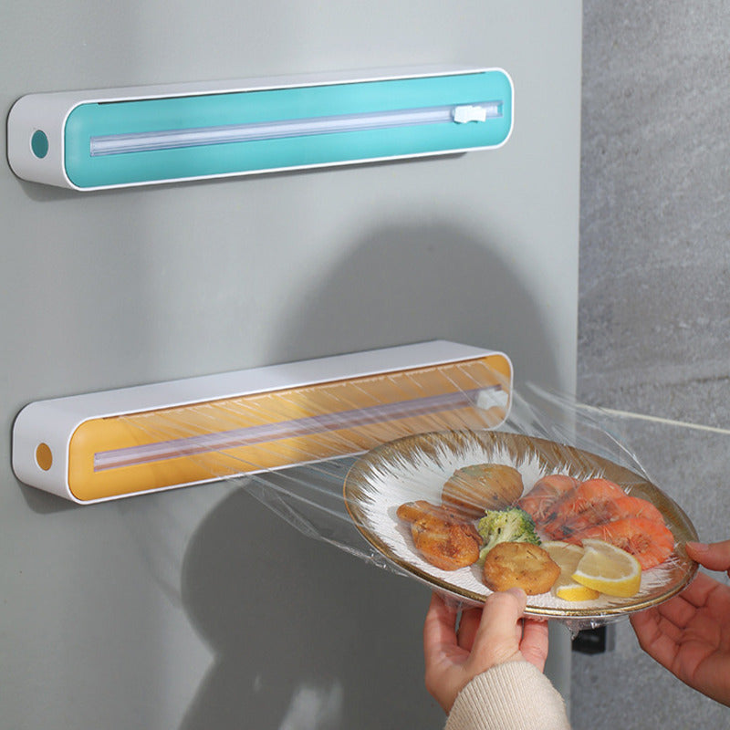 Food Film Dispenser with Cutter Storage Box for Aluminum Foil and Stretch Film