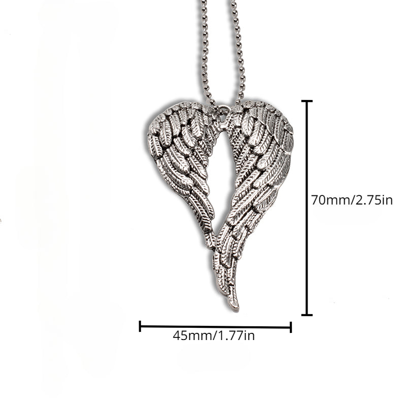 Unisex Silver Angel Wings Car Rearview Mirror Pendant Birthday Gift