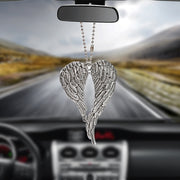 Unisex Silver Angel Wings Car Rearview Mirror Pendant Birthday Gift