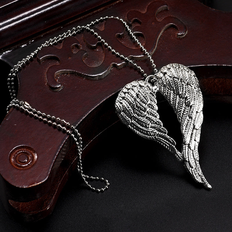 Unisex Silver Angel Wings Car Rearview Mirror Pendant Birthday Gift