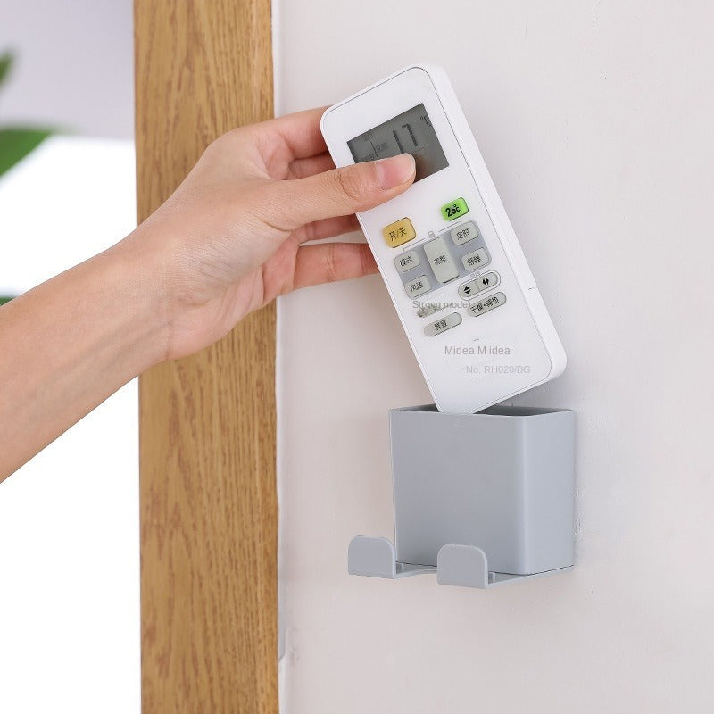 Soporte para teléfono móvil sin tornillos, soporte de pared, organizador de control remoto, caja de almacenamiento, soporte de carga para la mesita de noche