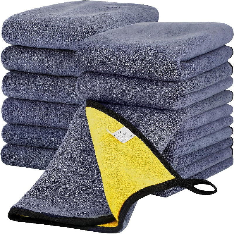 12 Pack Microfiber Car Cleaning Towels - Drying, Wiping, Polishing