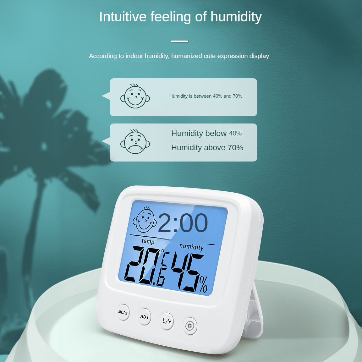 Digital Thermometer and Hygrometer with Clock, Accurate Temperature and Humidity Monitor, Battery Operated