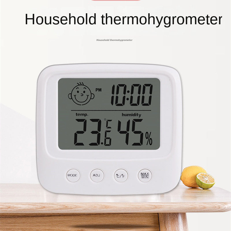 Digital Thermometer and Hygrometer with Clock, Accurate Temperature and Humidity Monitor, Battery Operated