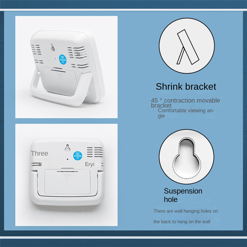 Digital Thermometer and Hygrometer with Clock, Accurate Temperature and Humidity Monitor, Battery Operated